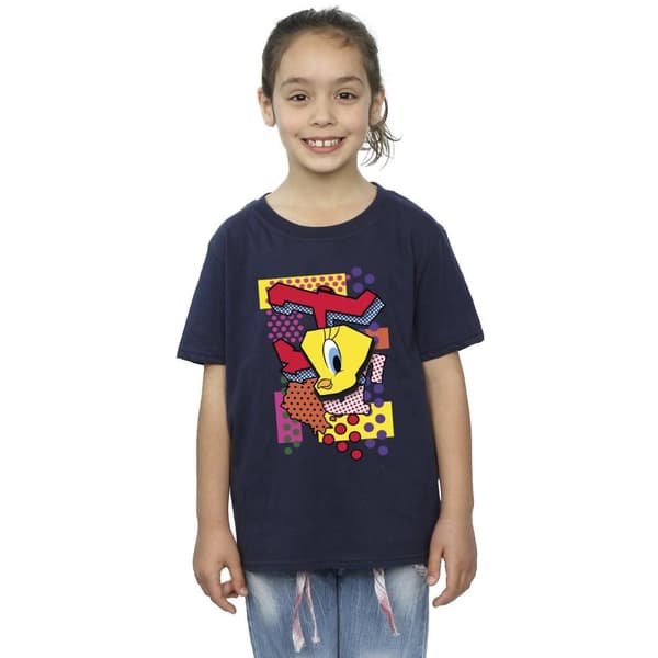Looney Tunes Girls Tweety Pop Art Cotton T-Shirt