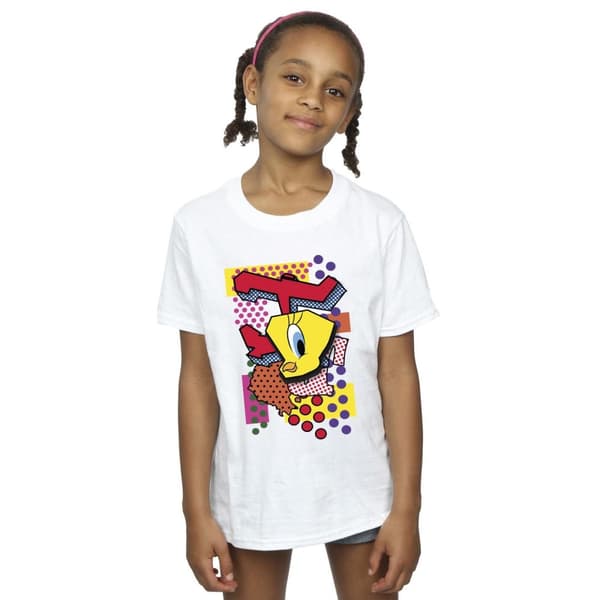 Looney Tunes Girls Tweety Pop Art Cotton T-Shirt