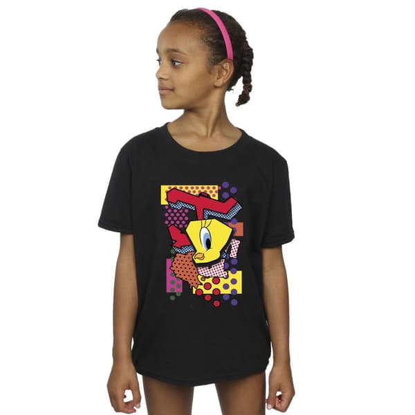 Looney Tunes Girls Tweety Pop Art Cotton T-Shirt