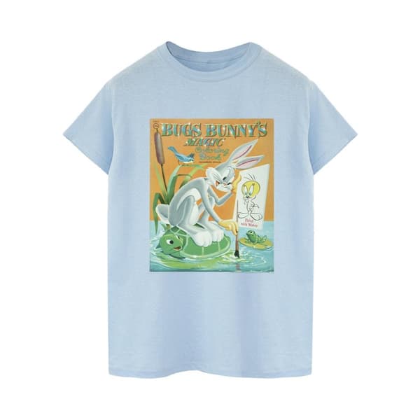 Looney Tunes Dam/kvinnor Bugs Bunny målarbok Boyfriend T-shirt i bomull