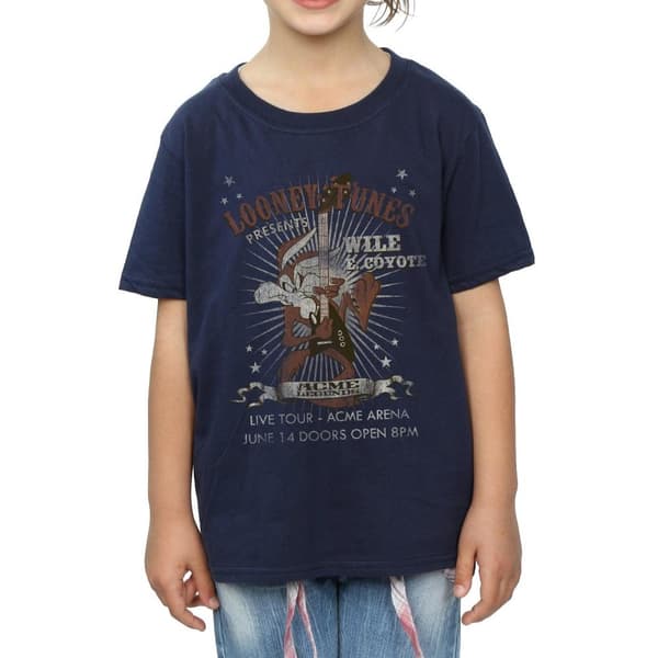 Looney Tunes Girls Wile E Coyote Guitar Cotton T-Shirt