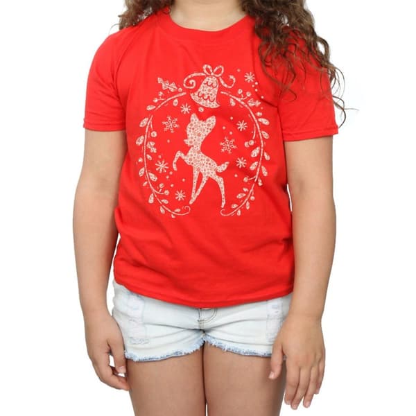Disney Bambi - T-shirt i bomull med julkrans för flickor