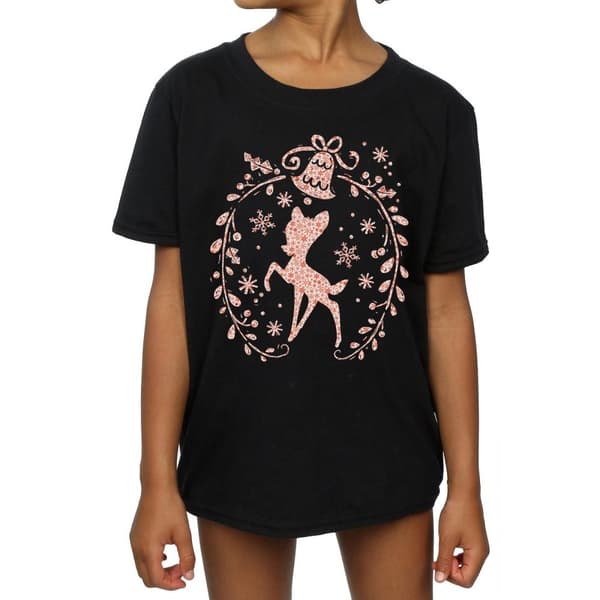 Disney Bambi - T-shirt i bomull med julkrans för flickor