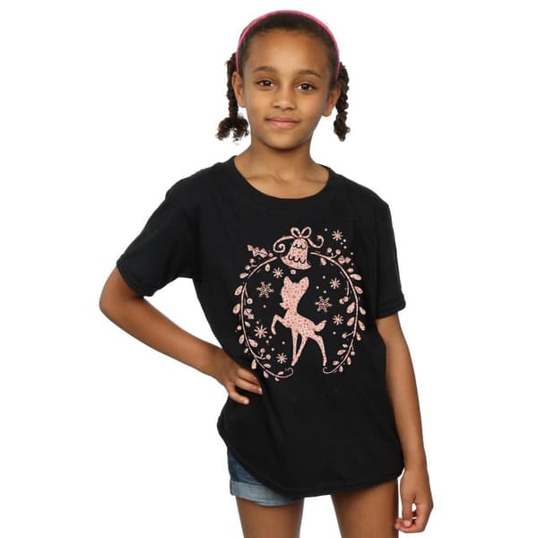 Disney Bambi - T-shirt i bomull med julkrans för flickor