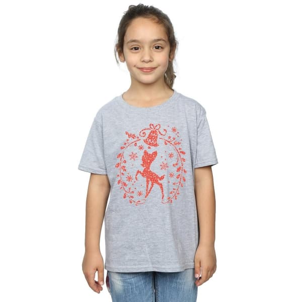 Disney Bambi - T-shirt i bomull med julkrans för flickor