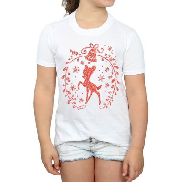 Disney Bambi - T-shirt i bomull med julkrans för flickor