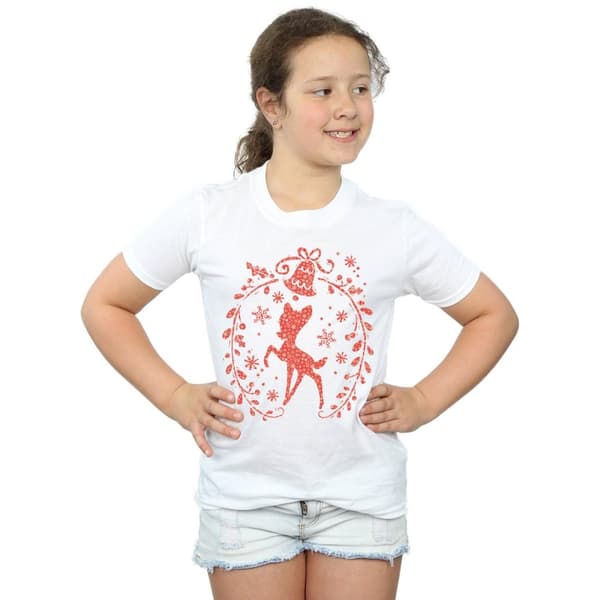 Disney Bambi - T-shirt i bomull med julkrans för flickor