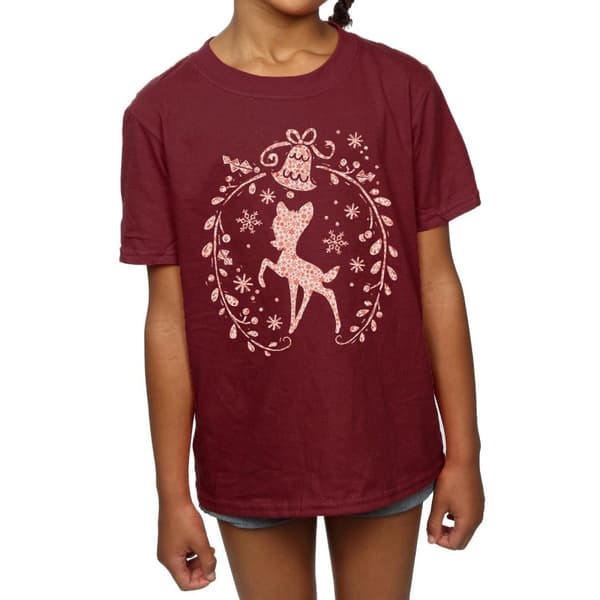 Disney Bambi - T-shirt i bomull med julkrans för flickor
