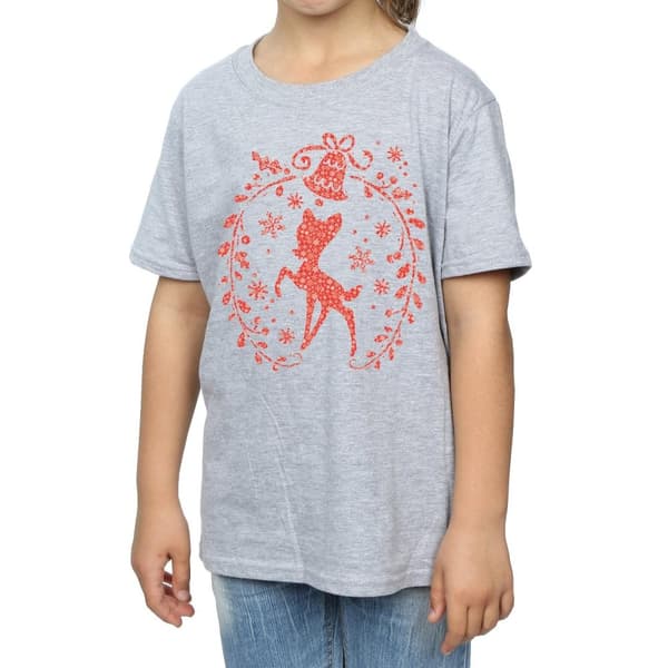 Disney Bambi - T-shirt i bomull med julkrans för flickor