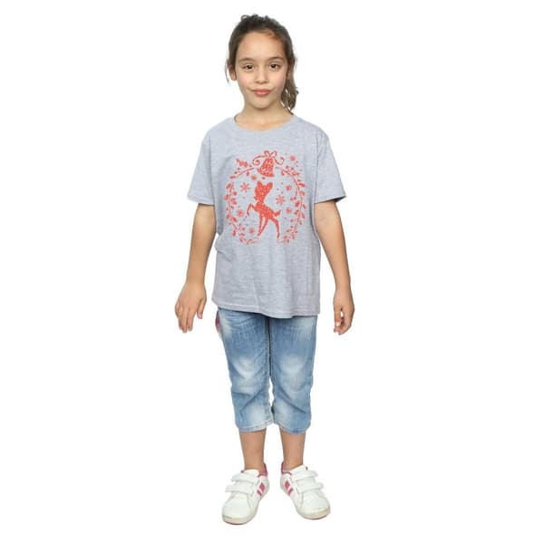 Disney Bambi - T-shirt i bomull med julkrans för flickor