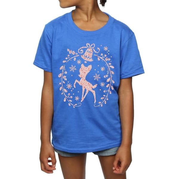 Disney Bambi - T-shirt i bomull med julkrans för flickor