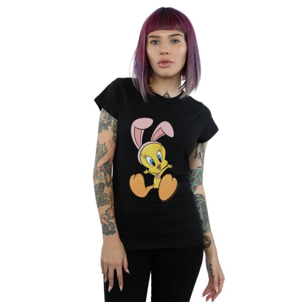 Looney Tunes Dam/Tjej Tweety Pie Bunny Ears - T-shirt i bomull