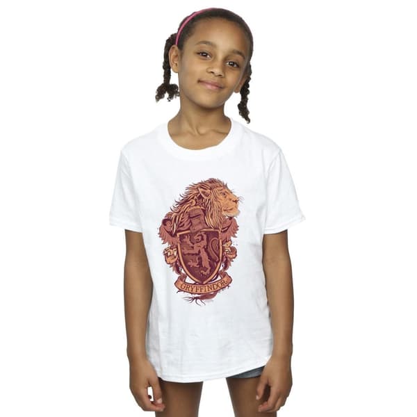 Harry Potter Gryffindor Sketch Crest T-shirt i bomull för flickor