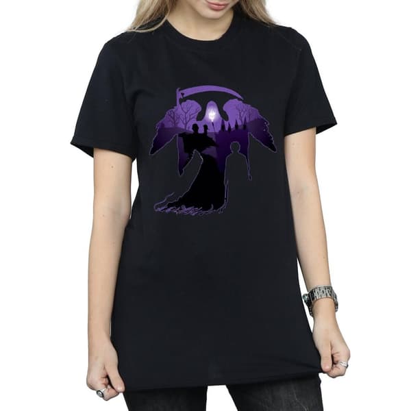 Harry Potter Womens/Ladies Graveyard Silhouette Cotton Boyfriend T-Shirt