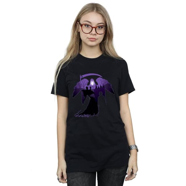 Harry Potter Womens/Ladies Graveyard Silhouette Cotton Boyfriend T-Shirt