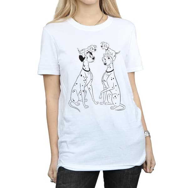 Disney Womens/Ladies 101 Dalmatians Family Cotton Boyfriend T-Shirt