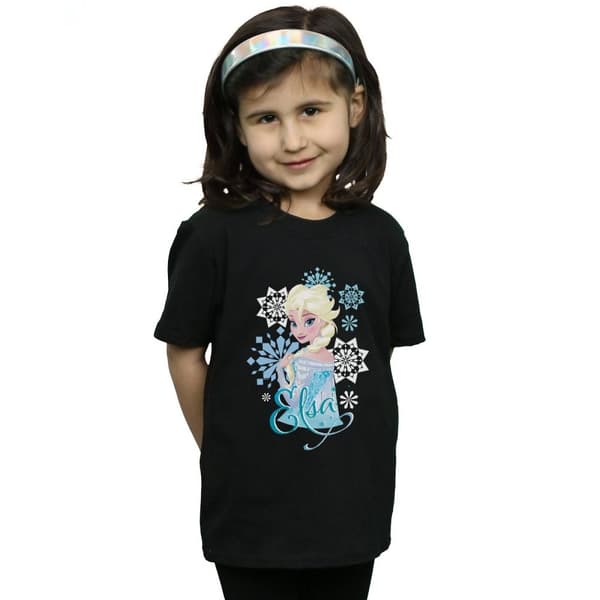Disney Frozen Elsa Snowflakes T-shirt i bomull för flickor