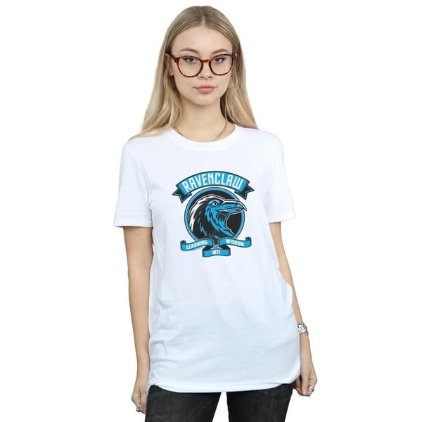 Harry Potter Dam/Lady Ravenclaw Toon Crest Boyfriend T-shirt i bomull