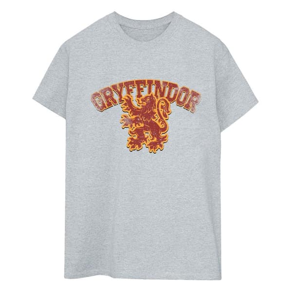 Harry Potter Dam/dam Gryffindor Sport Emblem Bomull Boyfriend T-shirt
