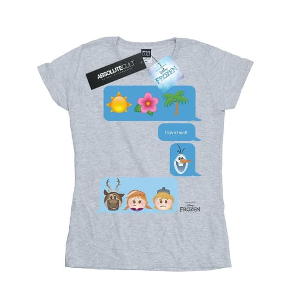 Disney Womens/Ladies Frozen I Love Heat Cotton T-Shirt Heather Grey M