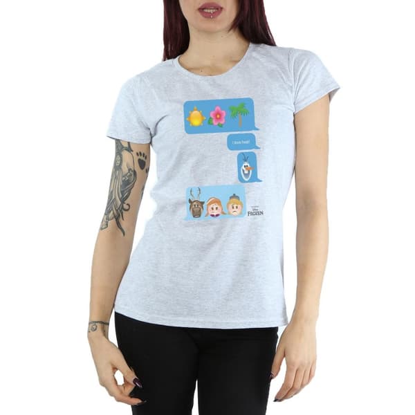 Disney Womens/Ladies Frozen I Love Heat Cotton T-Shirt