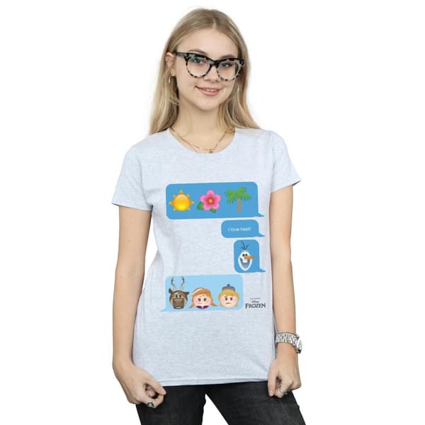 Disney Womens/Ladies Frozen I Love Heat Cotton T-Shirt