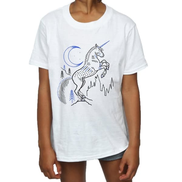 Harry Potter T-shirt i bomull med linjer av enhörningar för flickor