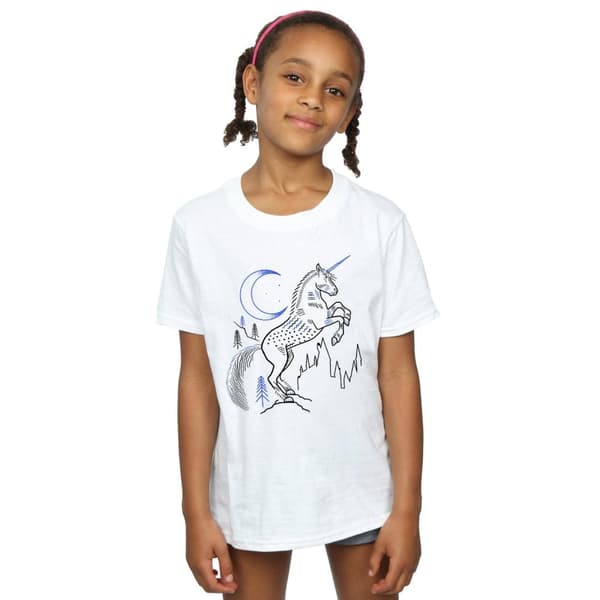Harry Potter T-shirt i bomull med linjer av enhörningar för flickor