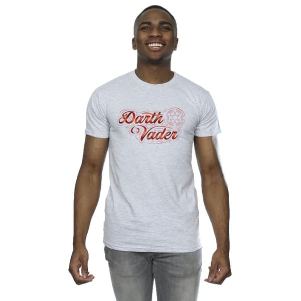 Star Wars Mens Obi-Wan Kenobi Darth Vader Ribbon Font T-Shirt
