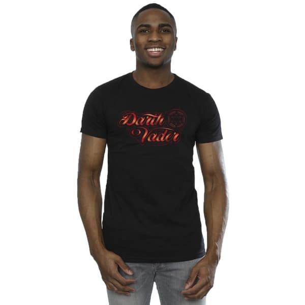 Star Wars Mens Obi-Wan Kenobi Darth Vader Ribbon Font T-Shirt