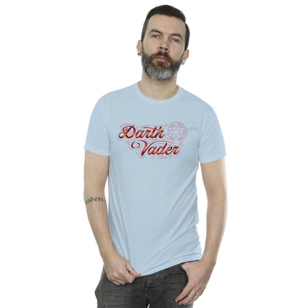 Star Wars Mens Obi-Wan Kenobi Darth Vader Ribbon Font T-Shirt