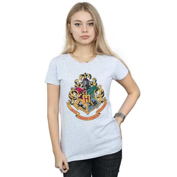 Harry Potter Womens/Ladies Hogwarts Crest Gold Ink Cotton T-Shirt