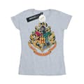 Miniatyrbillede 1 af 3: Harry Potter Womens/Ladies Hogwarts Crest Gold Ink Cotton T-Shirt
