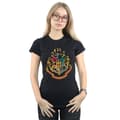 Miniatyrbillede 2 af 3: Harry Potter Womens/Ladies Hogwarts Crest Gold Ink Cotton T-Shirt