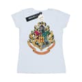 Miniatyrbillede 1 af 3: Harry Potter Womens/Ladies Hogwarts Crest Gold Ink Cotton T-Shirt