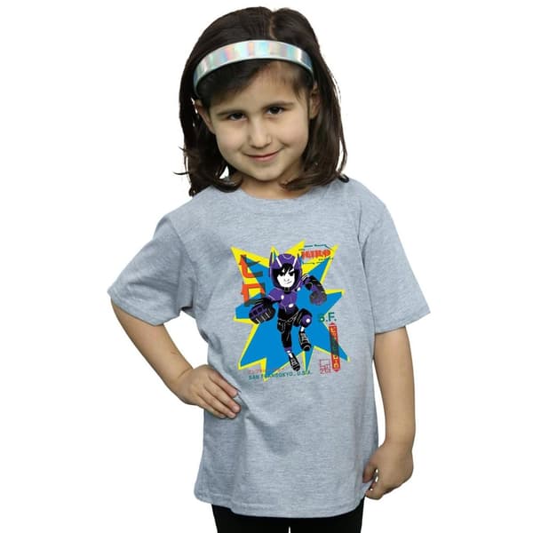 Disney Girls Big Hero 6 Hiro Anime T-shirt i bomull