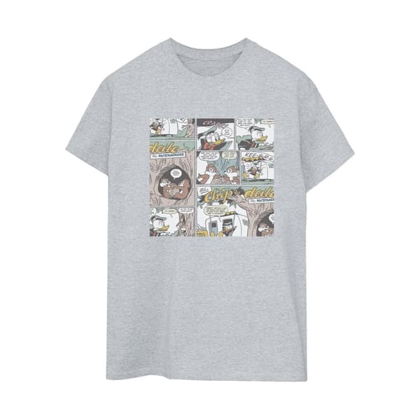 Disney Dam/dam Chip ´n Dale Comic Boyfriend T-shirt i bomull Sports Grey M