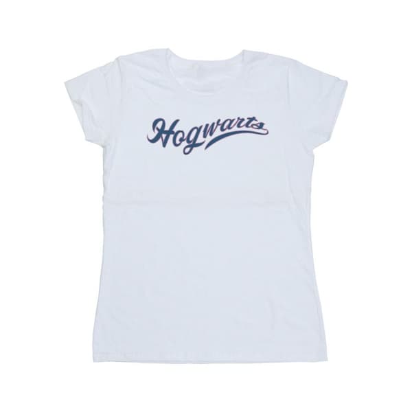 Harry Potter Womens/Ladies Hogwarts Writing Cotton T-Shirt White XL