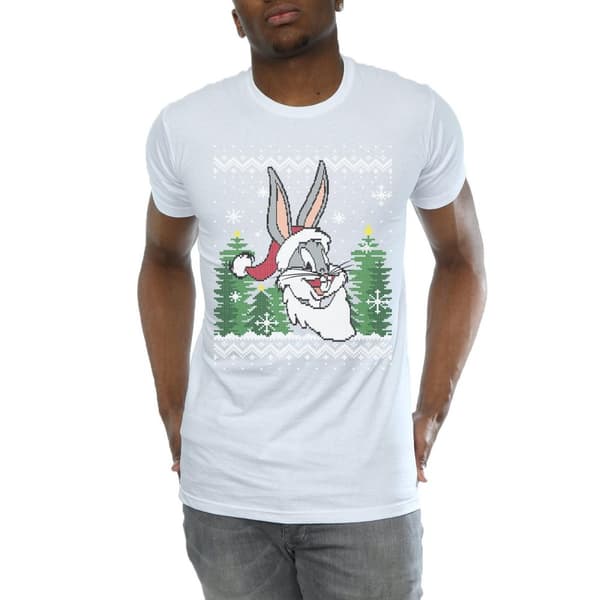 Looney Tunes Snurre Sprätt Christmas Fair Isle T-shirt för herrar