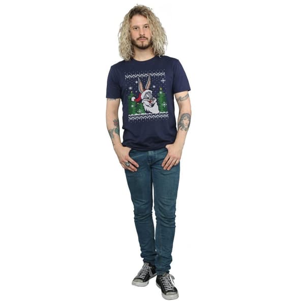 Looney Tunes Snurre Sprätt Christmas Fair Isle T-shirt för herrar