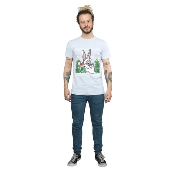 Looney Tunes Snurre Sprätt Christmas Fair Isle T-shirt för herrar