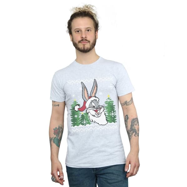 Looney Tunes Snurre Sprätt Christmas Fair Isle T-shirt för herrar