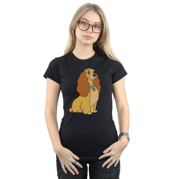 Disney Dam/Tjej Lady And The Tramp Lady Spaghetti Hjärta Bomulls-T-shirt