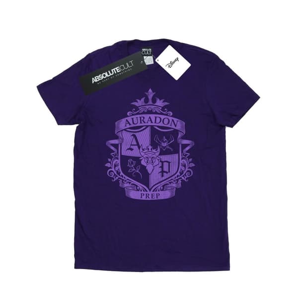 Disney Womens/Ladies The Descendants Auradon Prep Crest Cotton Boyfriend T-Shirt Purple XXL