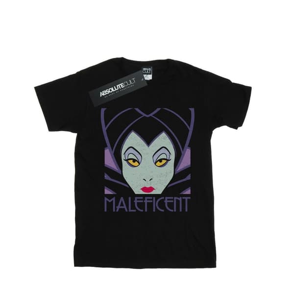 Disney Dam/Tjej - Maleficent - Boyfriend-T-shirt i bomull med avklippt huvud
