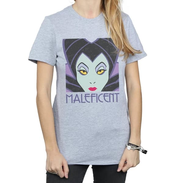Disney Dam/Tjej - Maleficent - Boyfriend-T-shirt i bomull med avklippt huvud