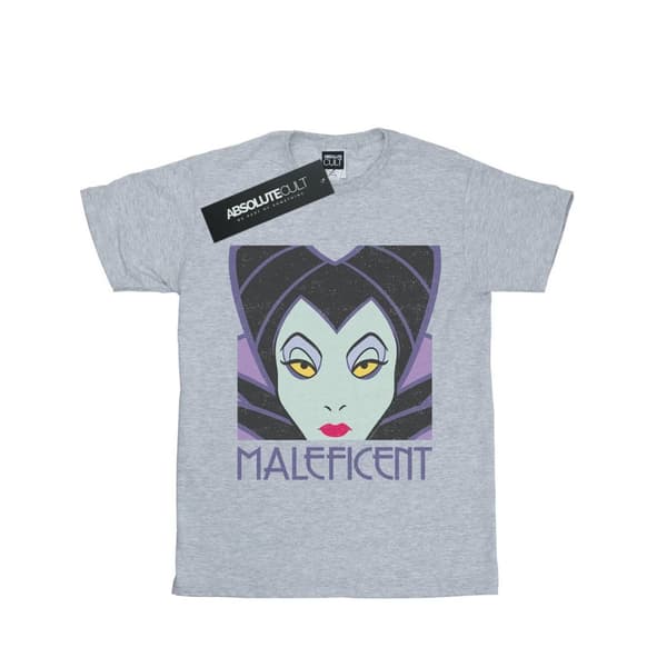 Disney Dam/Tjej - Maleficent - Boyfriend-T-shirt i bomull med avklippt huvud