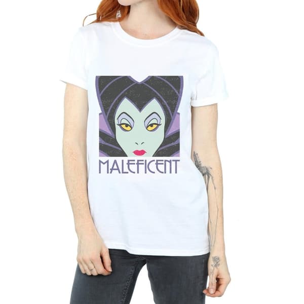 Disney Dam/Tjej - Maleficent - Boyfriend-T-shirt i bomull med avklippt huvud
