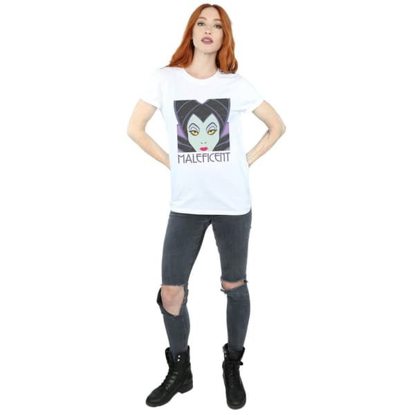 Disney Dam/Tjej - Maleficent - Boyfriend-T-shirt i bomull med avklippt huvud