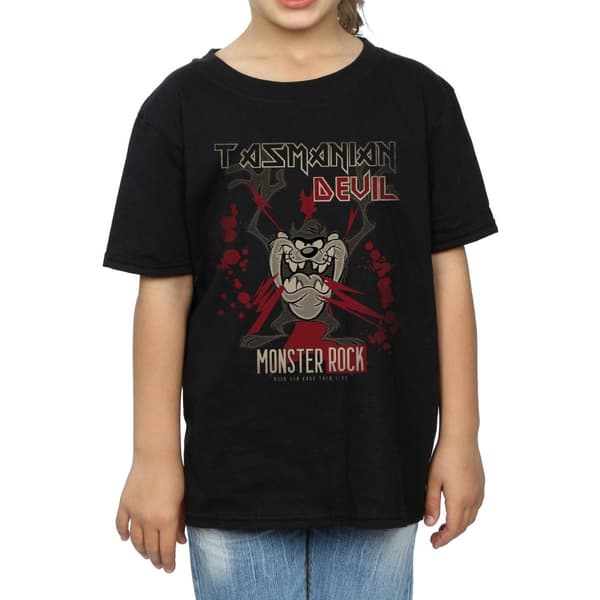 Looney Tunes Girls Tasmanian Devil Monster Rock Cotton T-Shirt